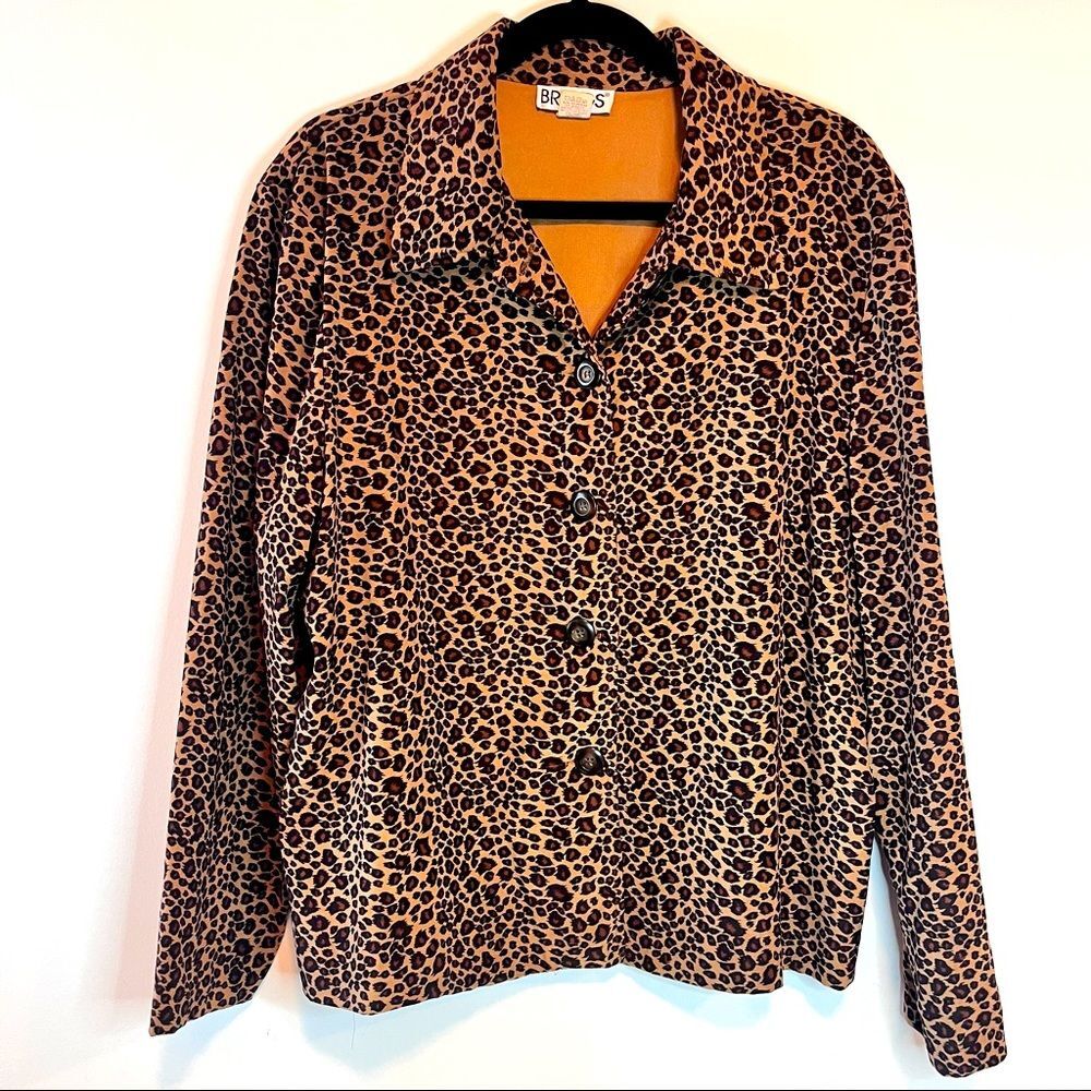 Vintage Briggs Leopard Print Blazer Blouse Jacket